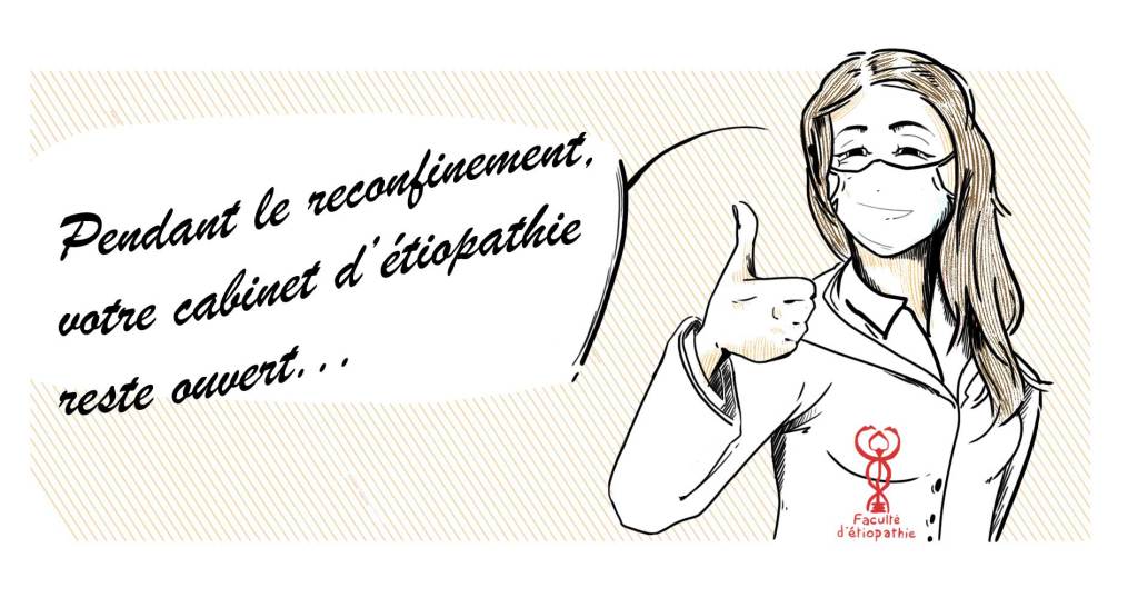 pendant le re-confinement, votre cabinet d'étiopathie reste ouvert